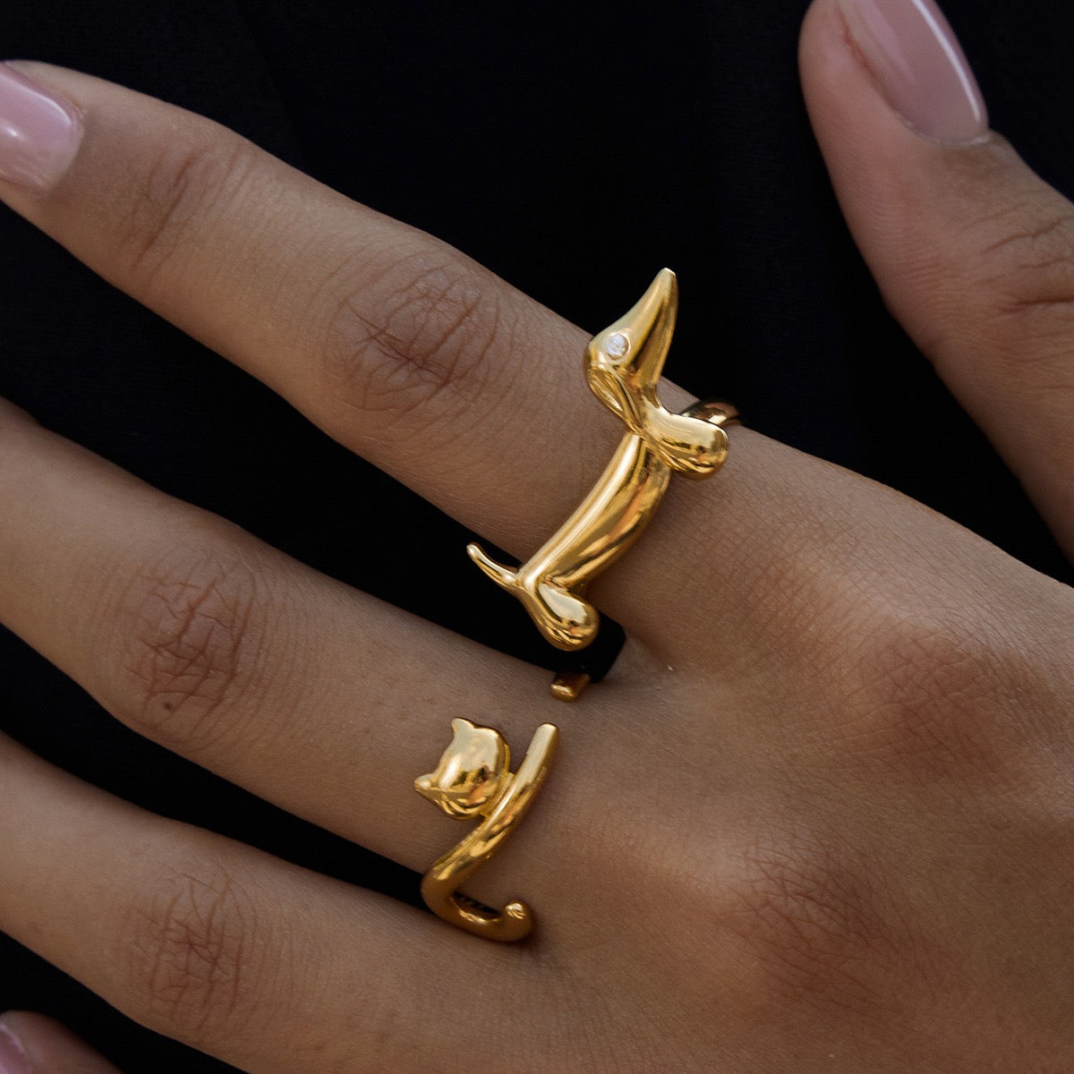 Cat Animal Adjustable Ring