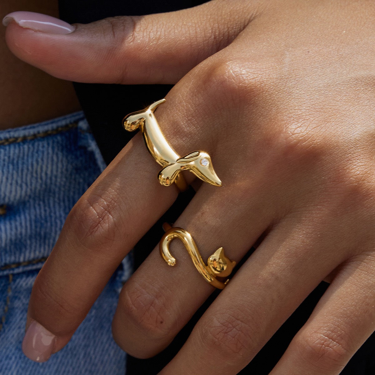 Cat Animal Adjustable Ring
