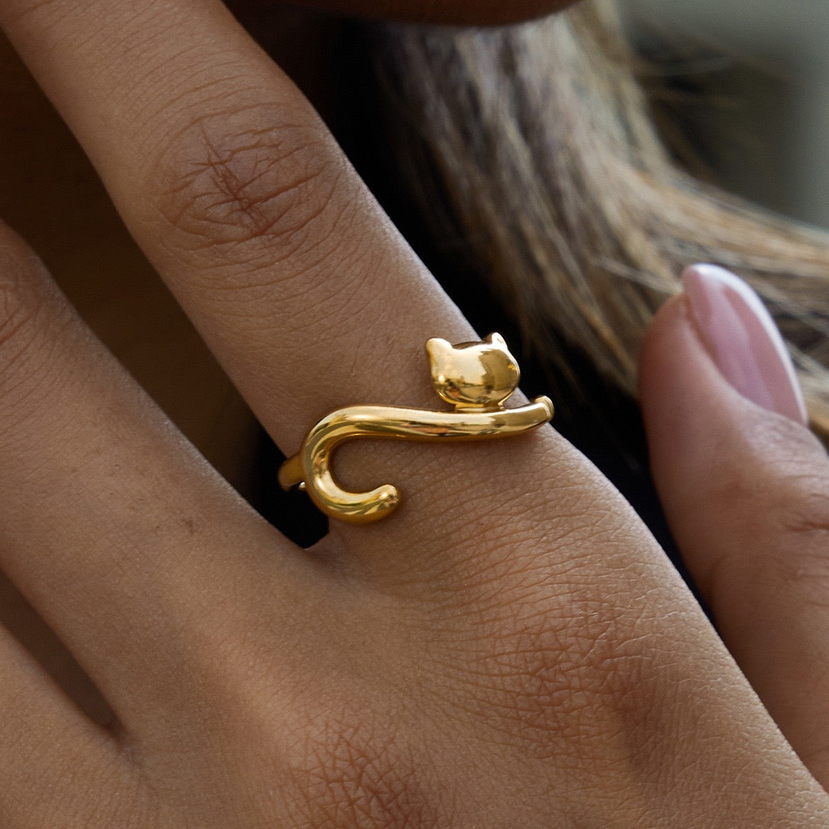 Cat Animal Adjustable Ring