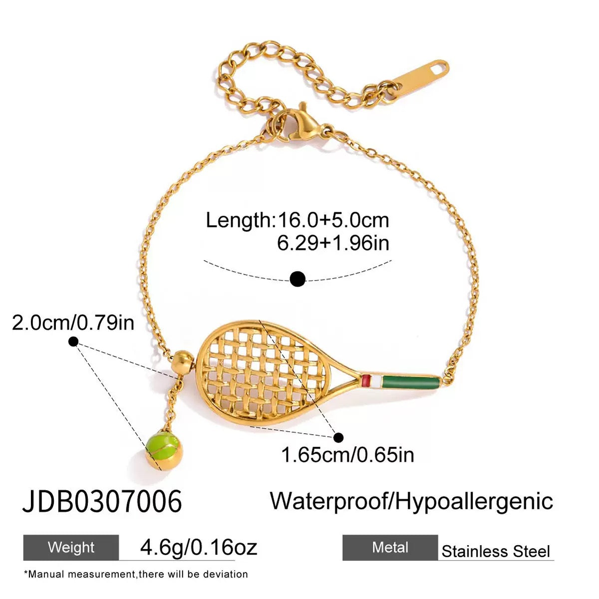 Tennis gold Necklace and Bracelet set