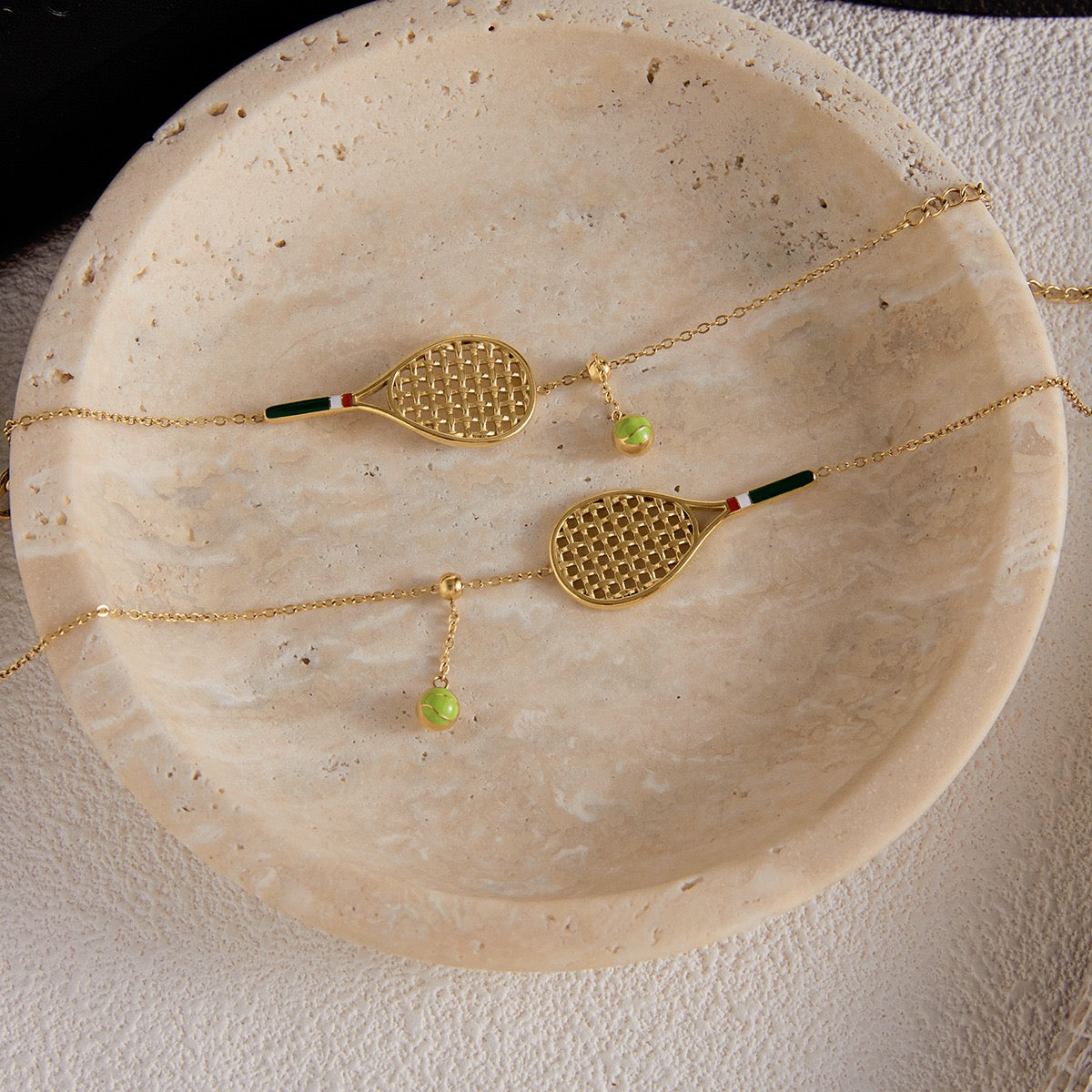 Tennis gold Necklace and Bracelet set