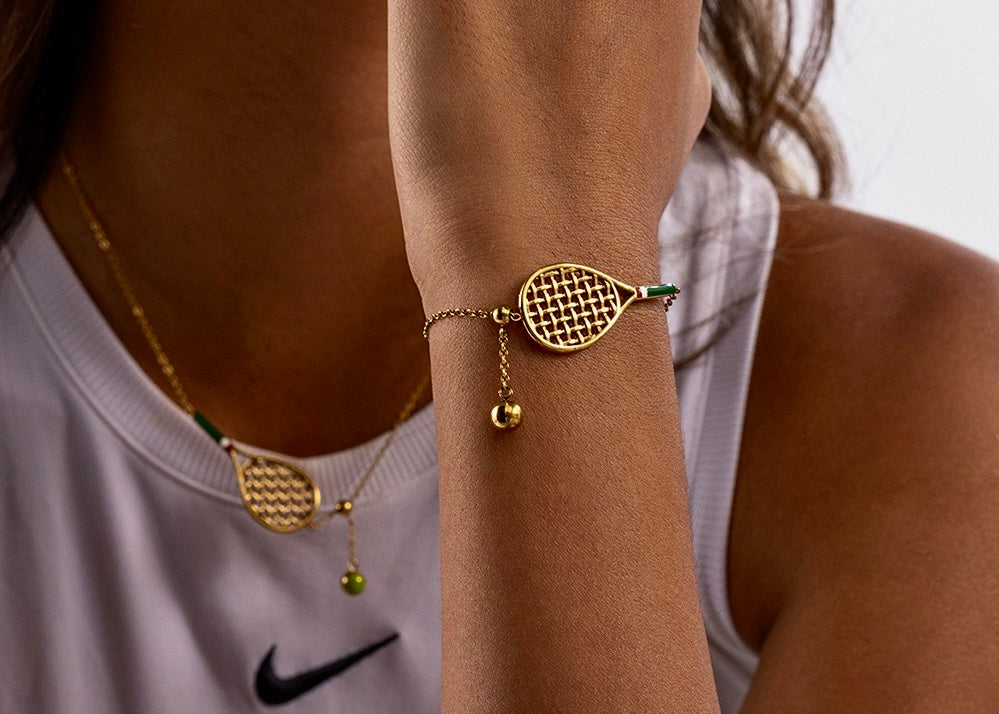 Tennis gold Necklace and Bracelet set