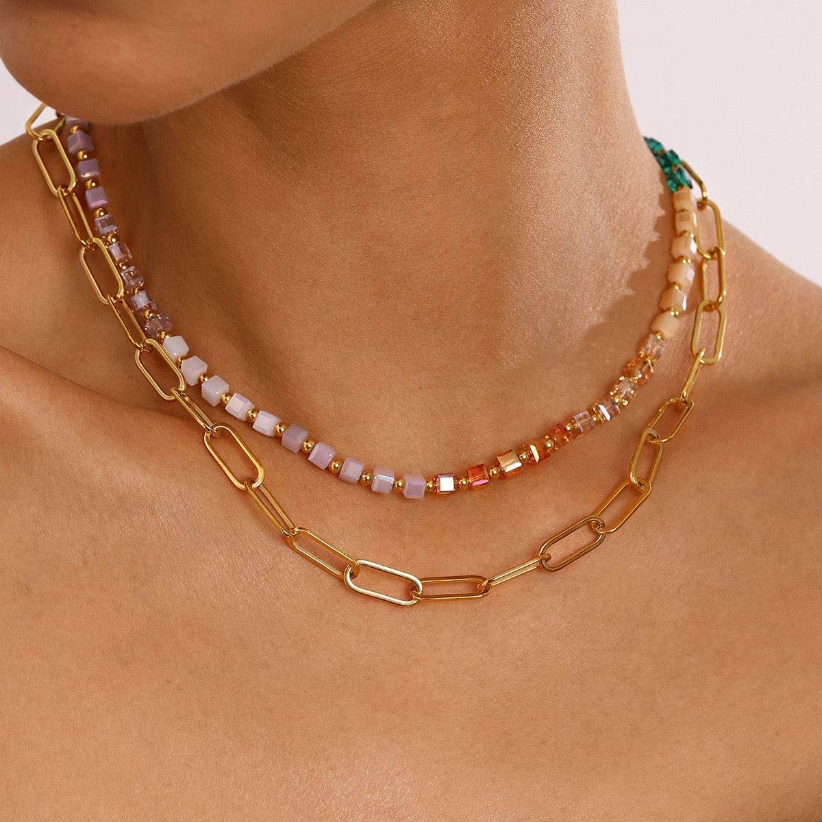 Colorful Candy paperclip choker Necklace