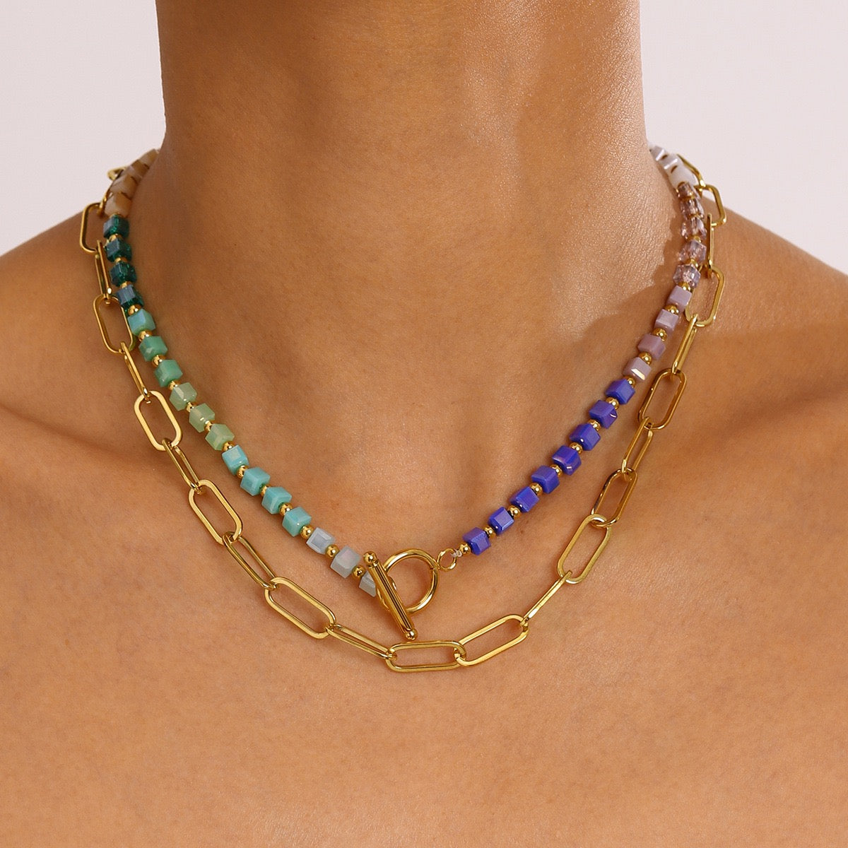 Colorful Candy paperclip choker Necklace