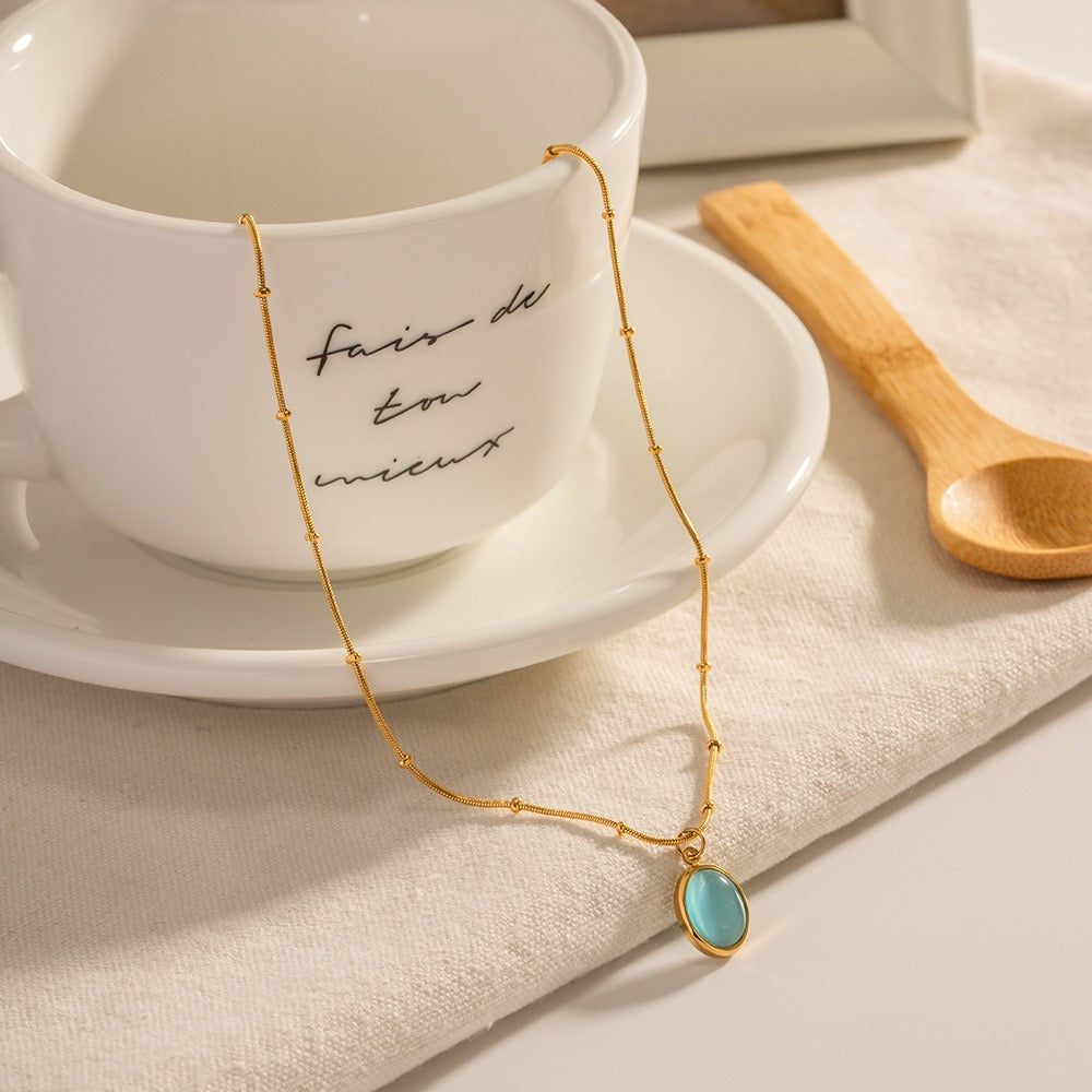 Blue cat's eye Necklace