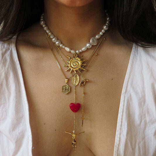 Fallen Goddess and Sword Necklace