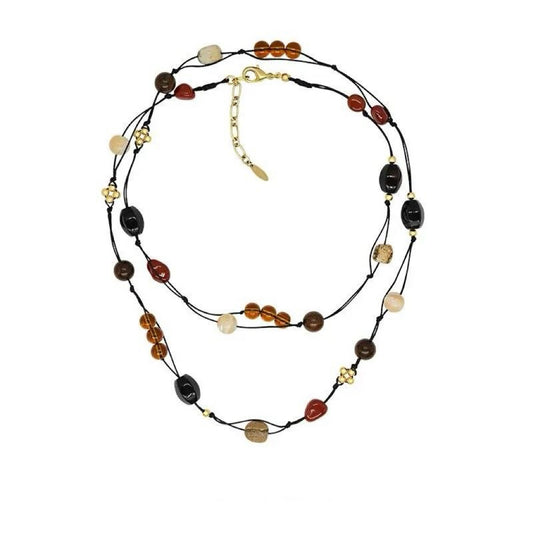 Heyjessi handmade long weaving vintage natural style Bohemian necklacee