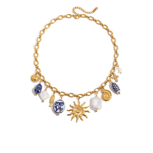 A fish basking in the sun on the beach Multi Charm Necklace