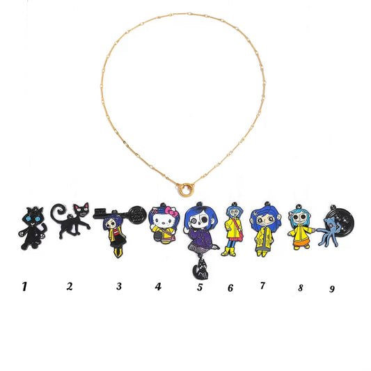 Coraline Triple Charm Necklace 3 Charm Necklace